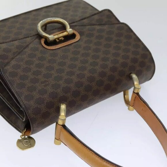 CELINE Macadam Canvas Hand Bag PVC Brown - Picture 6 of 16